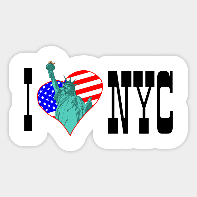 Statue of Liberty in the heart and I love NYC Sticker by STARSsoft